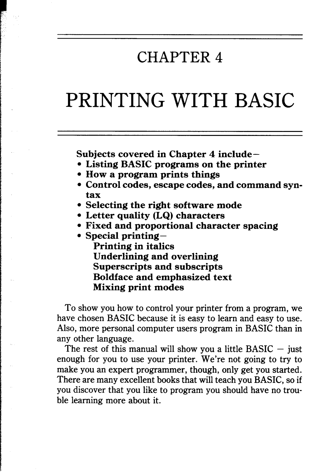 Star Micronics NB24-10/15 user manual Printing With Basic, Chapter 