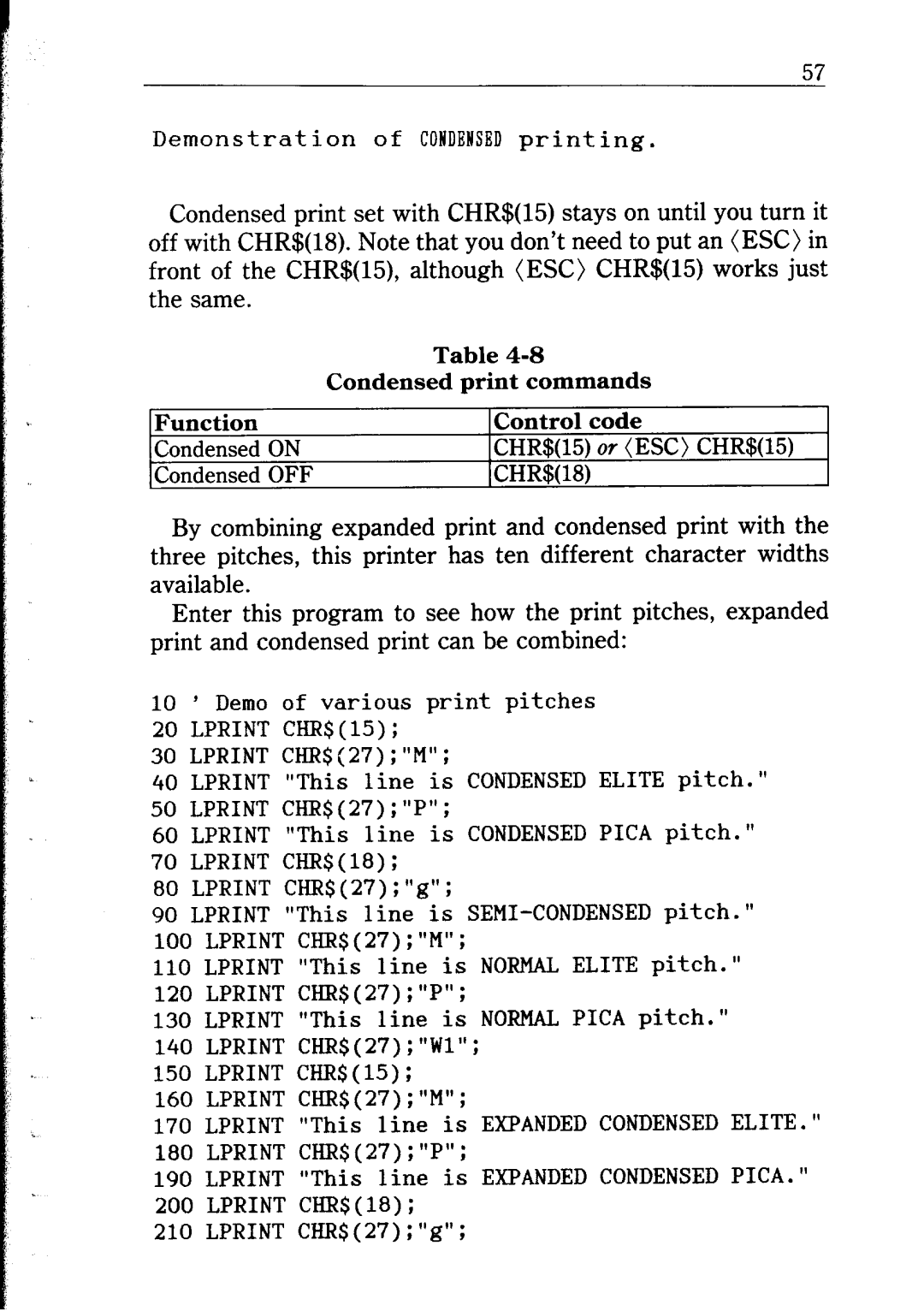 Star Micronics NB24-10/15 user manual Demonstrationof CONDENSEDprinting 
