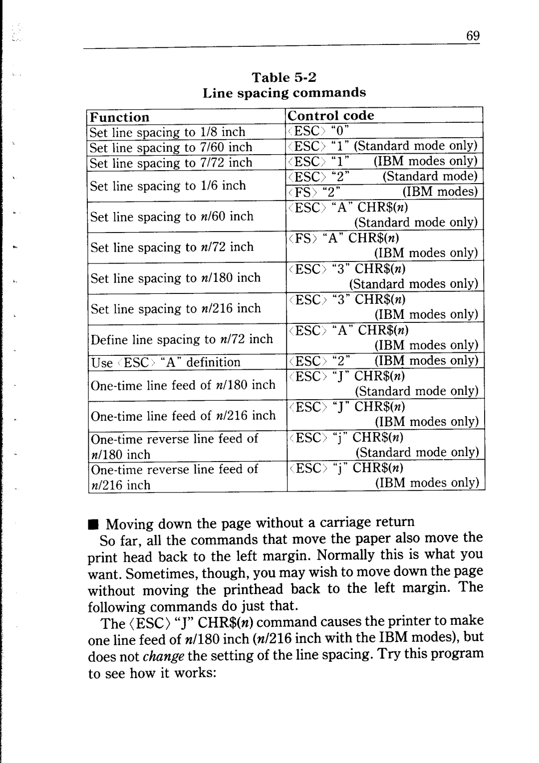 Star Micronics NB24-10/15 user manual One-timelinefeedof .-,Ion I--L, I’ESC “J” C”‘n 