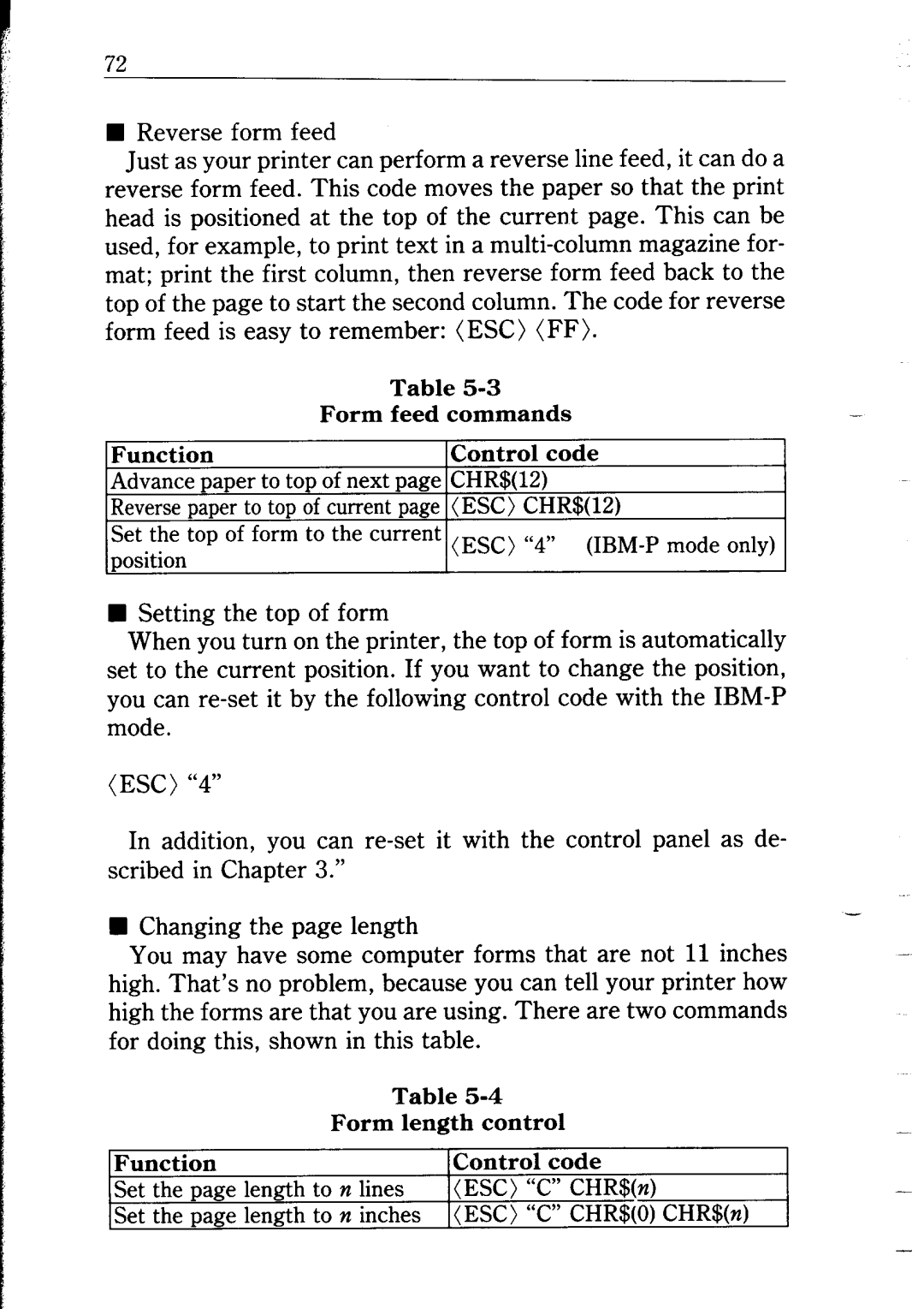 Star Micronics NB24-10/15 user manual n Reverse form feed 