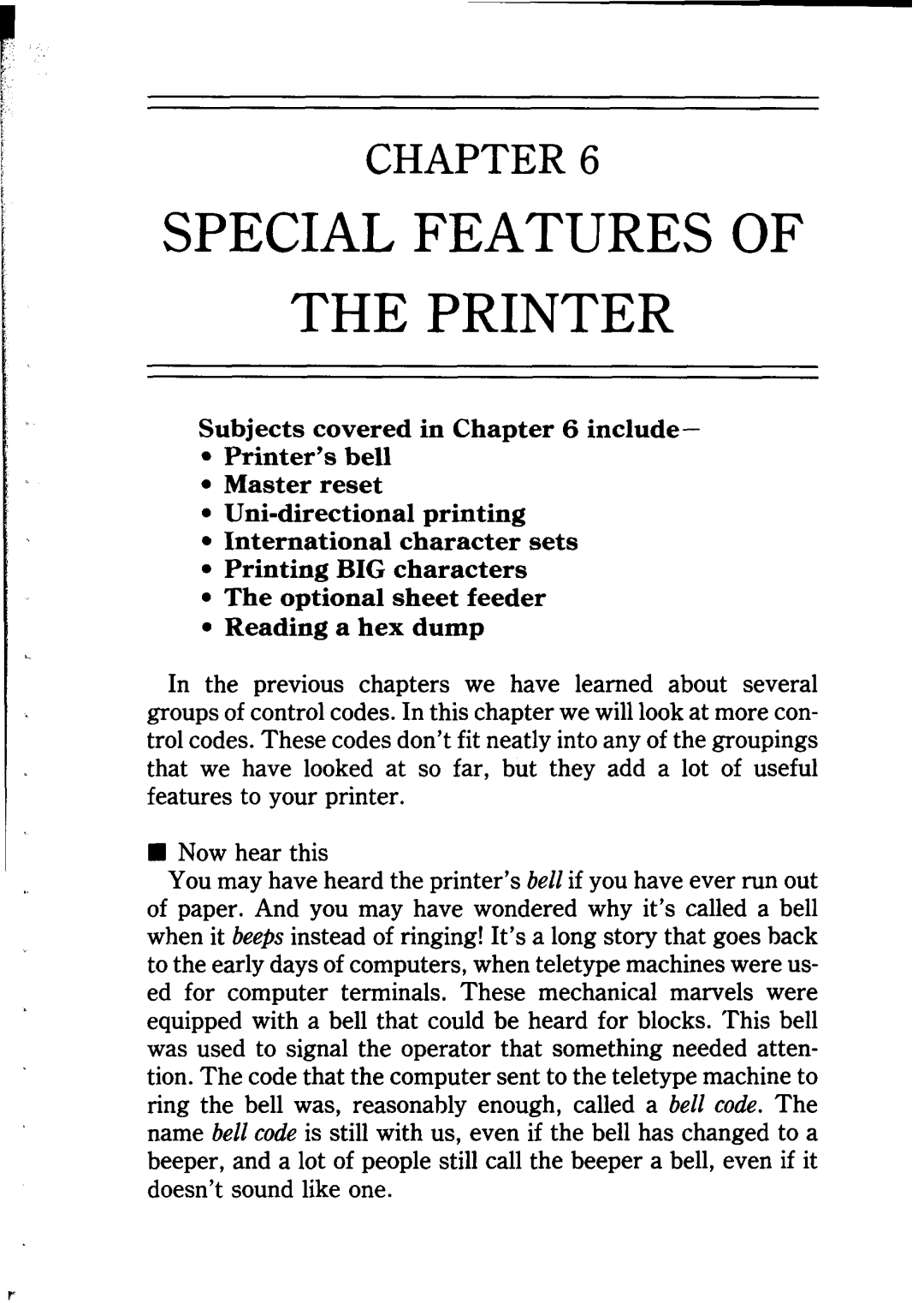 Star Micronics NB24-10/15 Special Features Of The Printer, Chapter, Uni-directional printing International character sets 