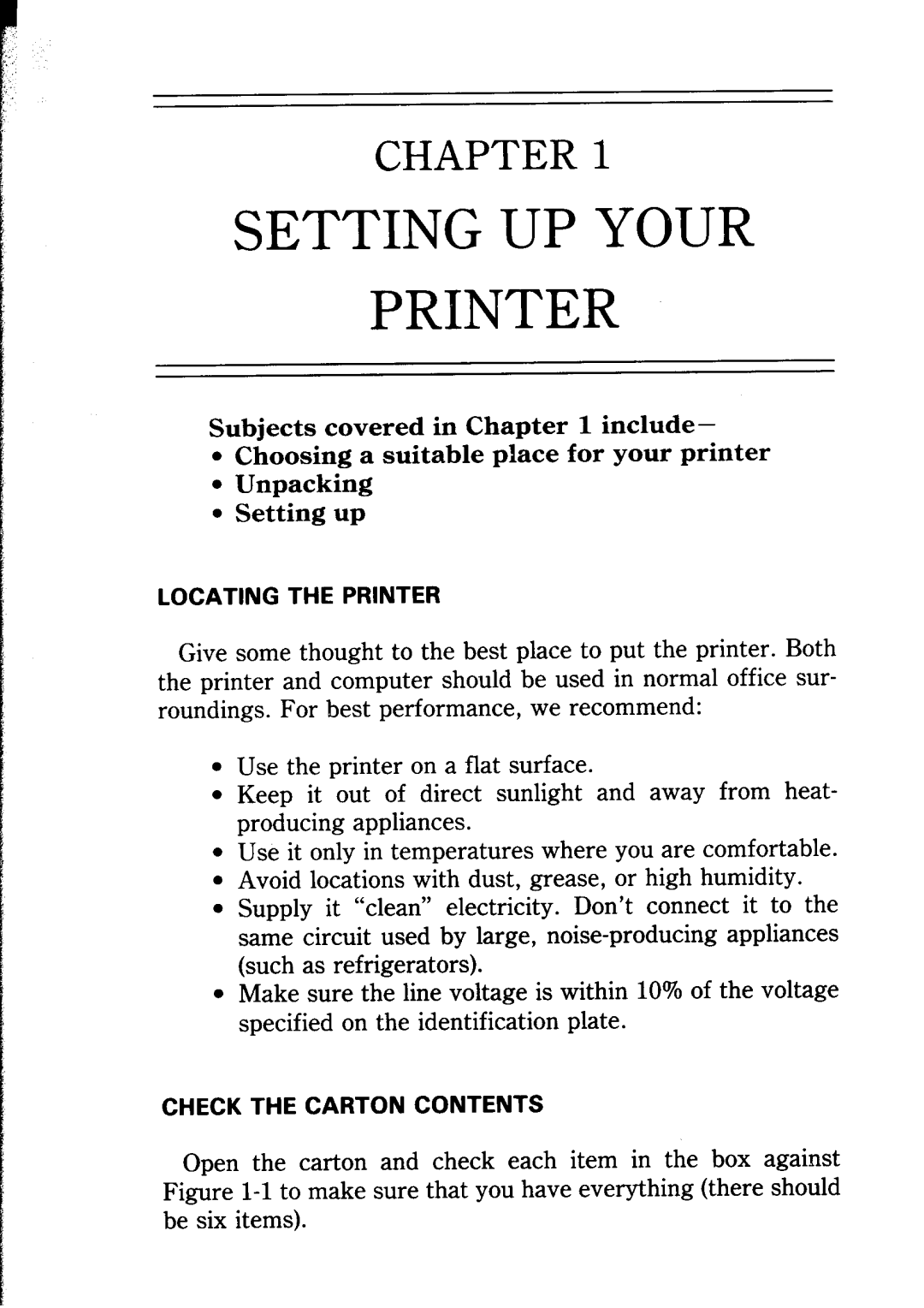 Star Micronics NB24-10/15 user manual Setting UP Your Printer 