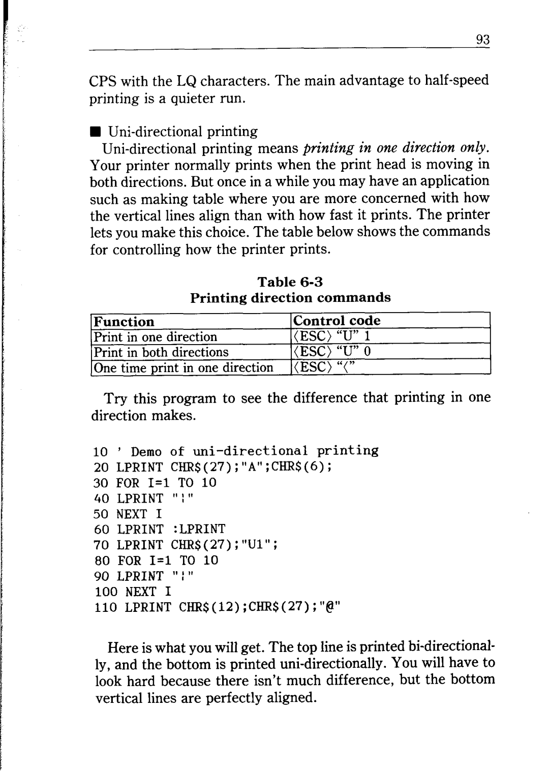 Star Micronics NB24-10/15 user manual Print One direction, Print Both directions, One time print in one direction 