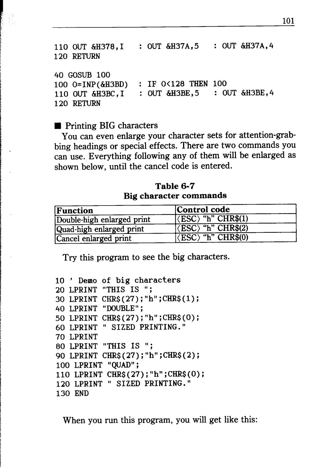 Star Micronics NB24-10/15 user manual Lprint this is 