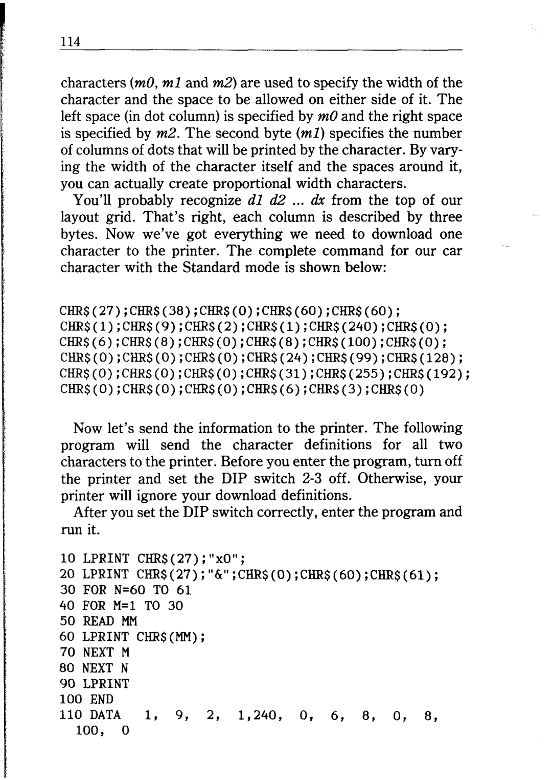 Star Micronics NB24-10/15 user manual Lprint CHR$MM Next M Next N 