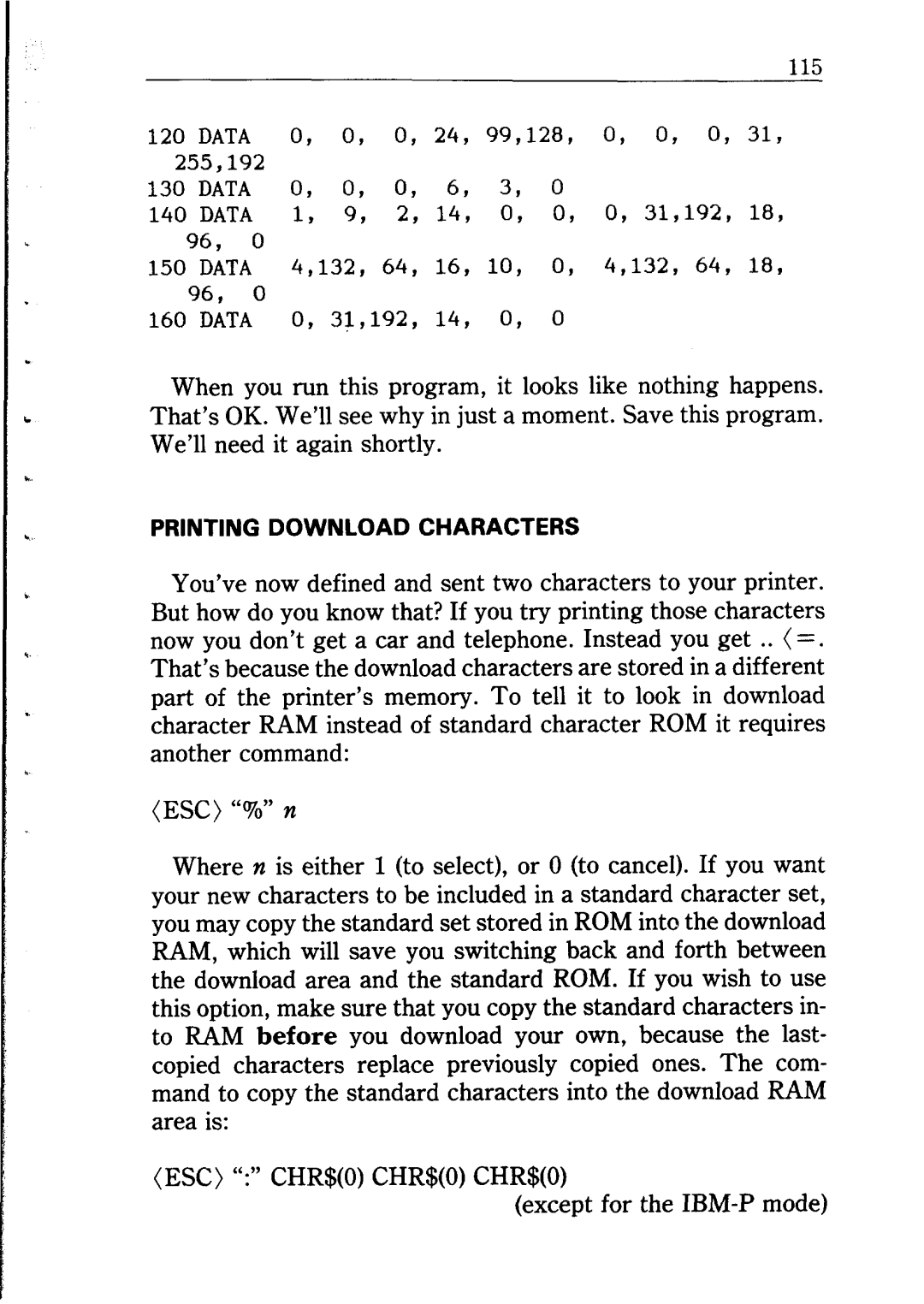 Star Micronics NB24-10/15 user manual Printing Download Characters 