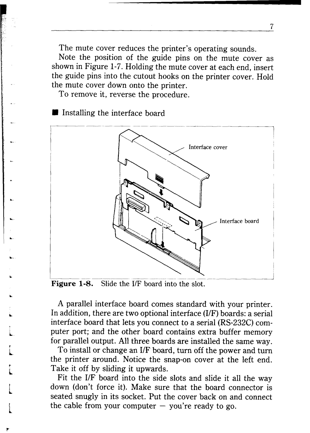 Star Micronics NB24-10/15 user manual Slide the I/F board into the slot 