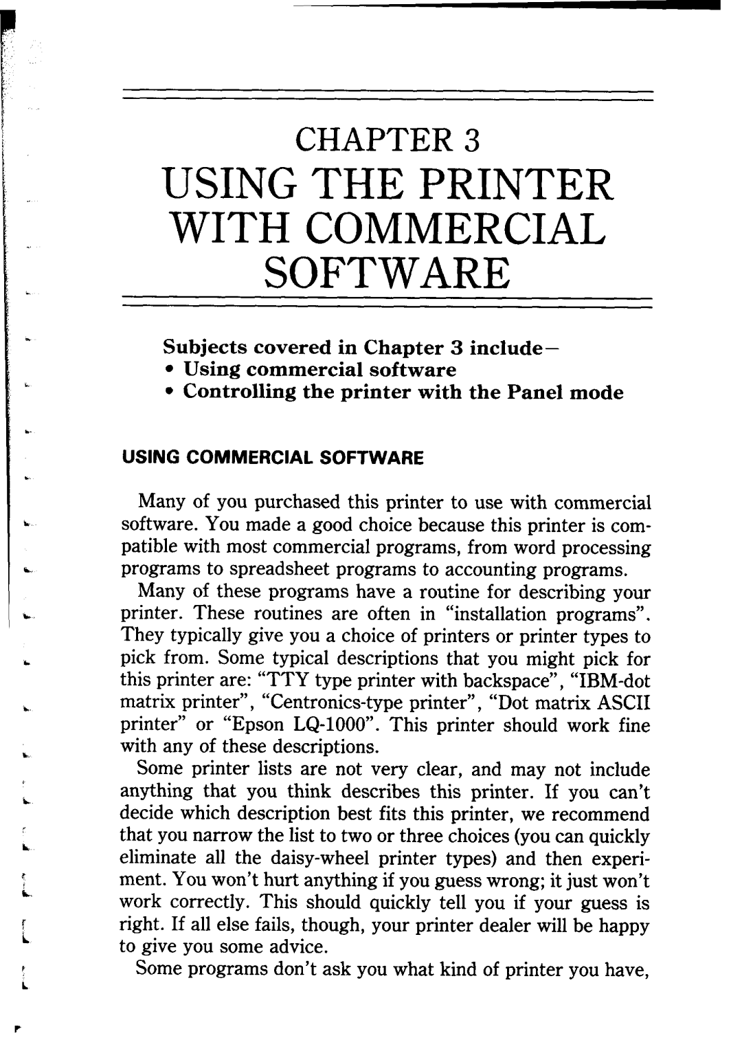 Star Micronics NB24-10/15 user manual Using the Printer with Commercial Software 