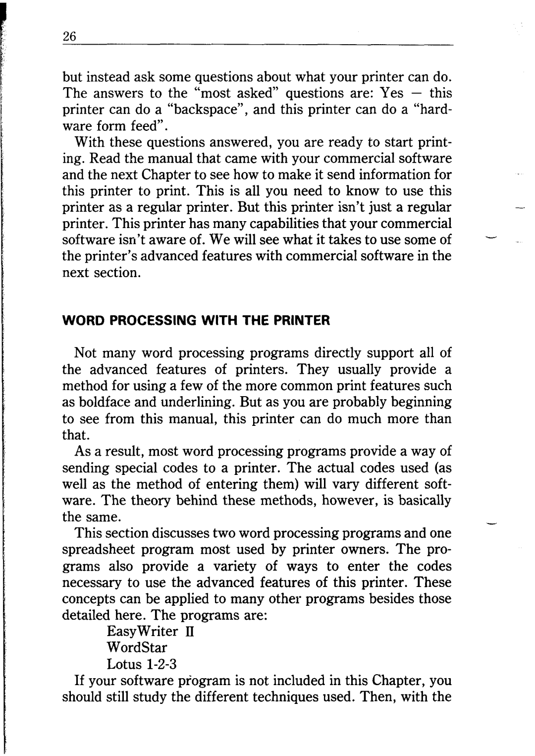 Star Micronics NB24-10/15 user manual Word Processing with the Printer 