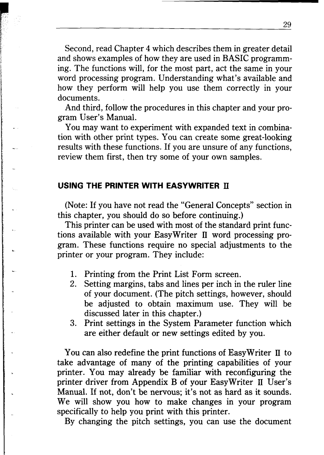 Star Micronics NB24-10/15 user manual Using the Printer with Easywriter 