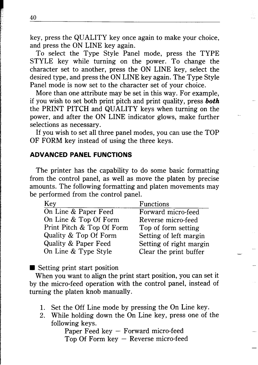 Star Micronics NB24-10/15 user manual Key 