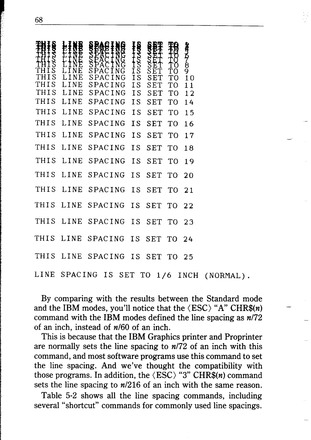 Star Micronics NB24-10/15 user manual This Line Spacing is SET to 