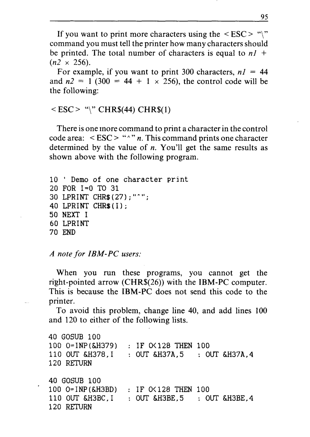 Star Micronics ND-10/15 user manual Lprint CHR$I Next 