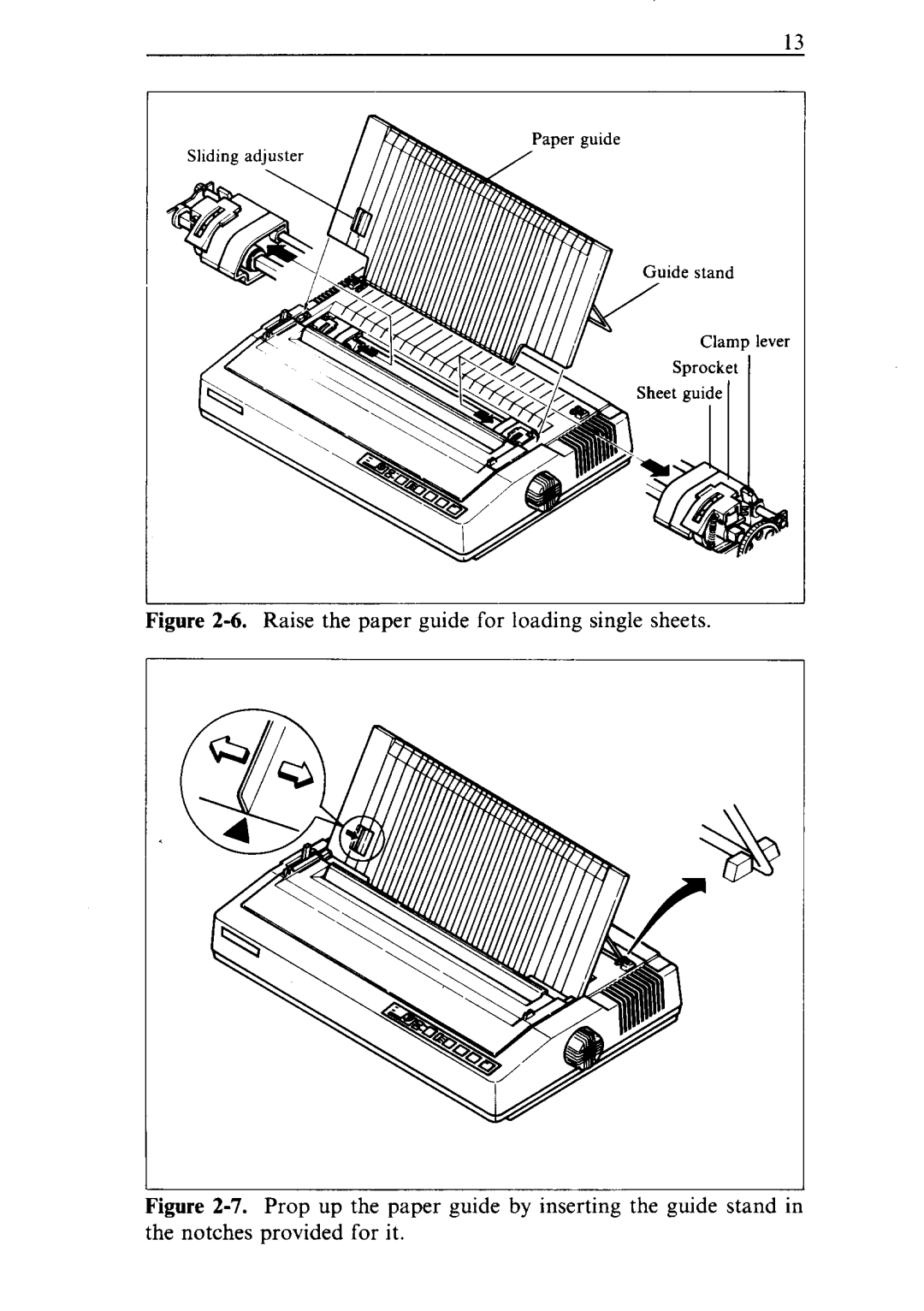 Star Micronics ND-10/15 user manual Raise the paper guide for loading single sheets 