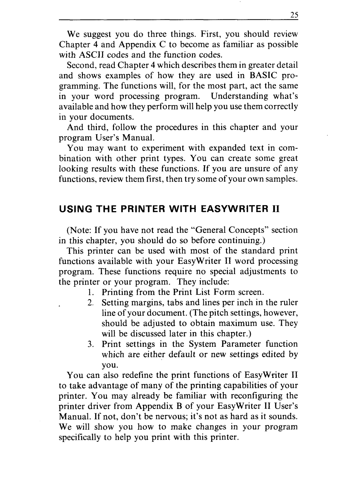 Star Micronics ND-10/15 user manual Using the Printer with Easywriter 