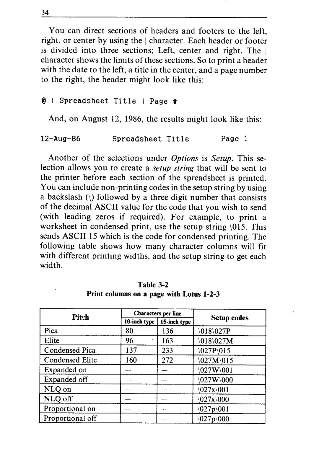 Star Micronics ND-10/15 user manual Spreadsheet 