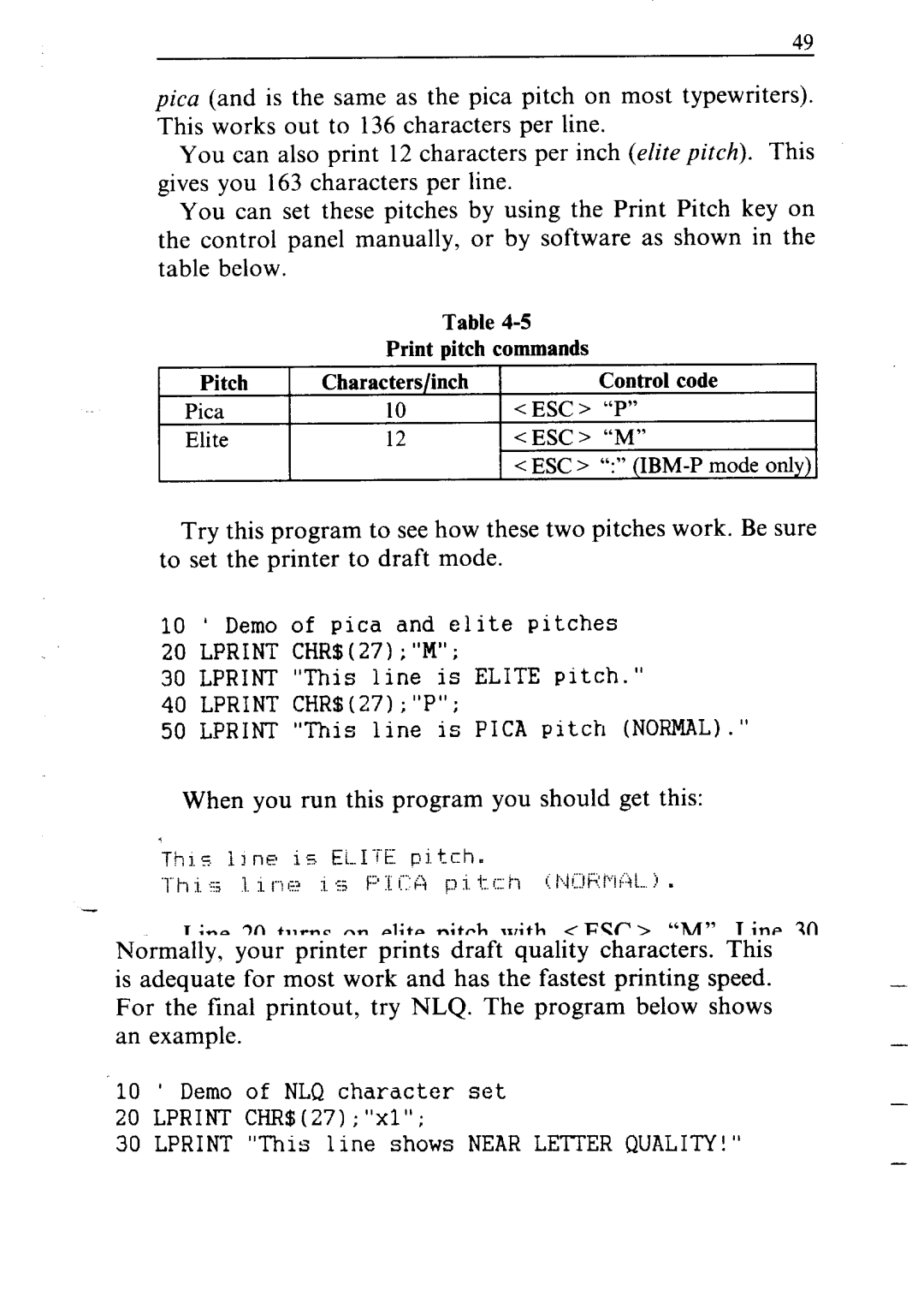 Star Micronics ND-10/15 user manual ESC p 