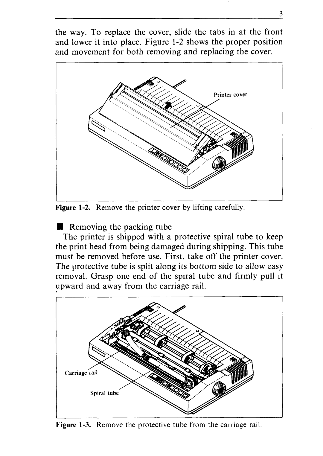 Star Micronics ND-10/15 user manual Remove the printer cover by lifting carefully 