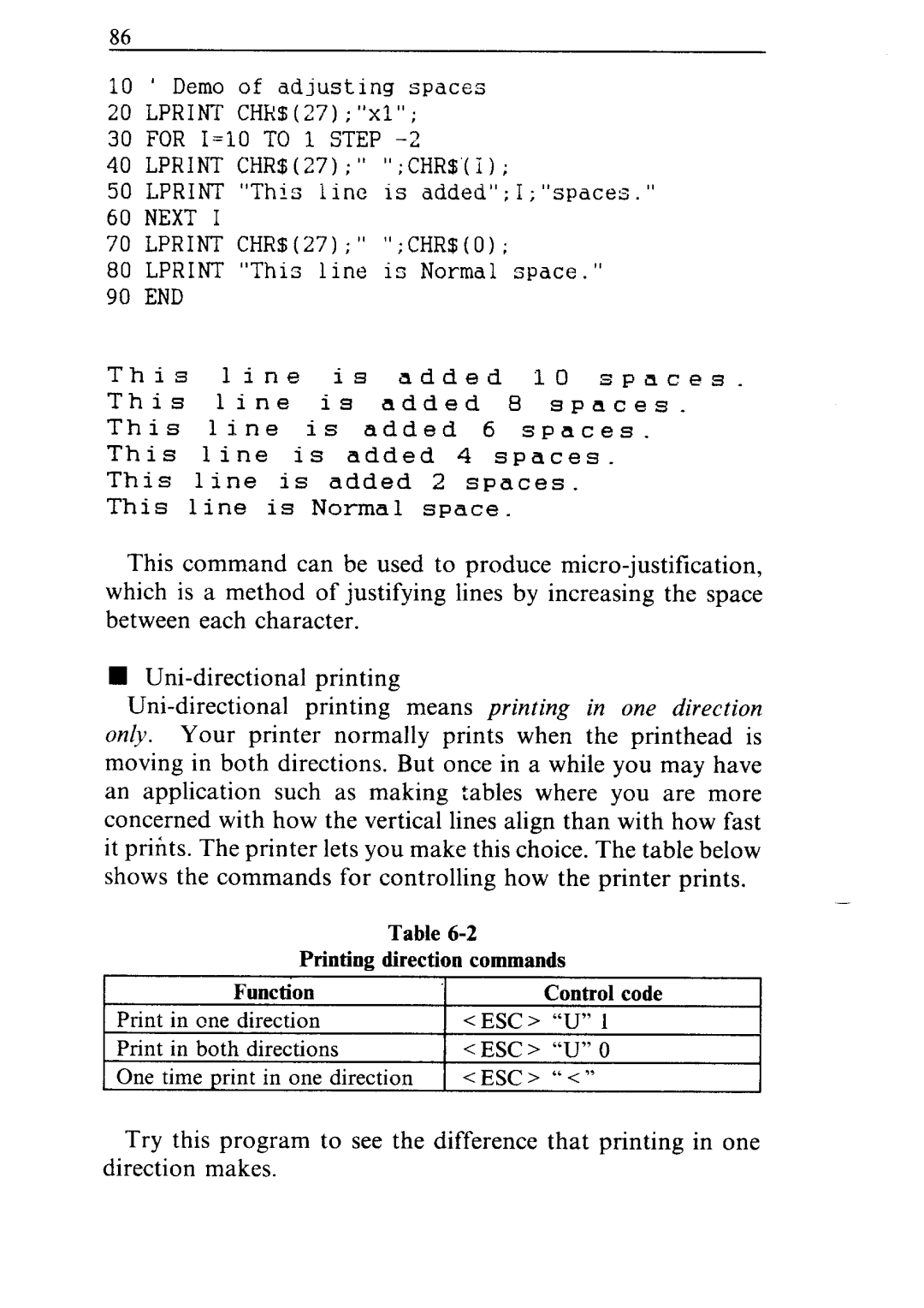 Star Micronics ND-10/15 user manual This Line Added Spaces 