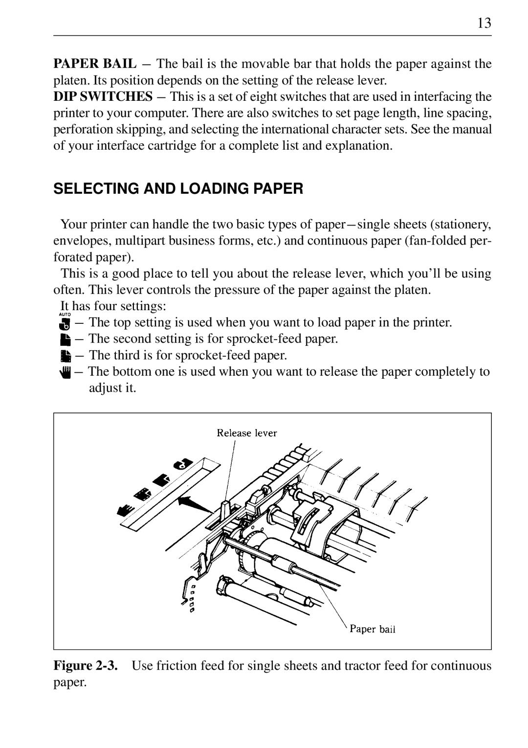 Star Micronics NL-10 user manual Selecting and Loading Paper 