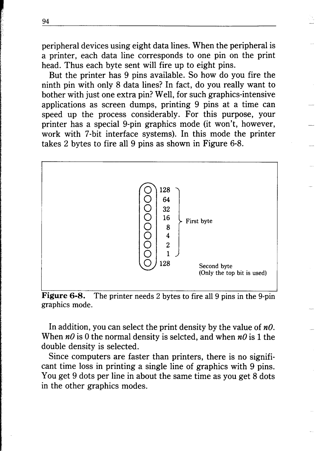 Star Micronics NP-IO manual Printer needs 2 bytes to fire all 9 pins in the g-pin 