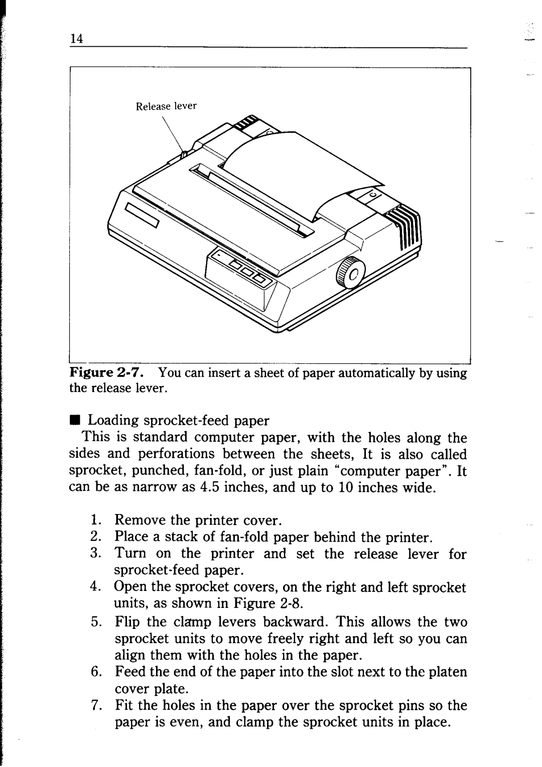 Star Micronics NP-IO manual Release lever 