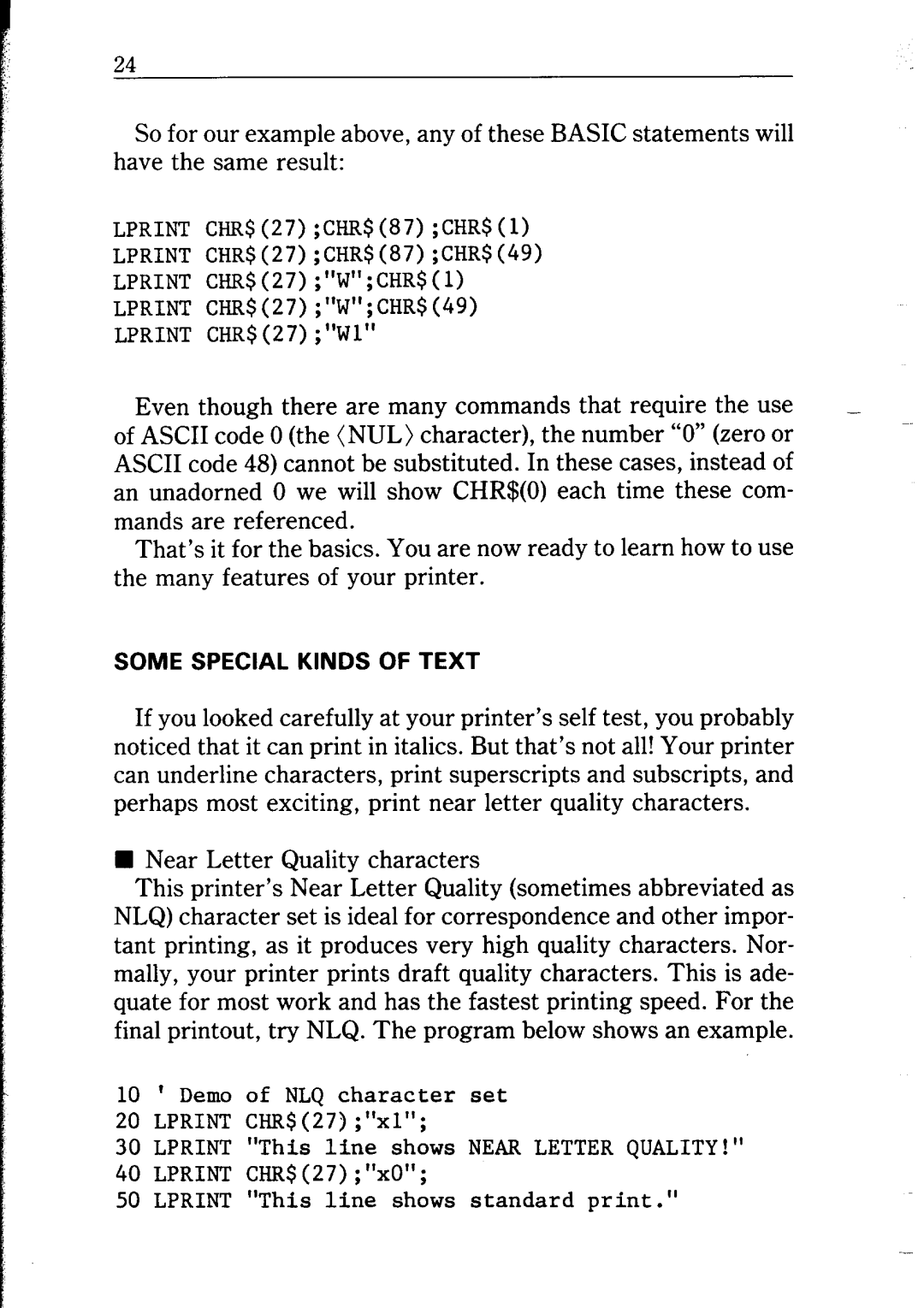 Star Micronics NP-IO manual Some Special Kinds of Text 