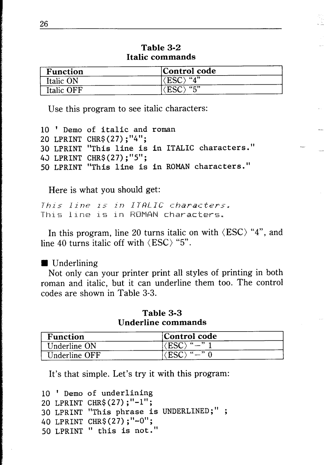 Star Micronics NP-IO manual Italic on 