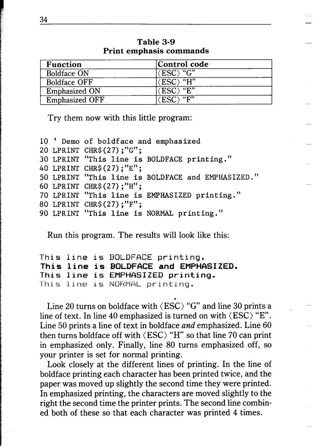 Star Micronics NP-IO manual Boldface on 