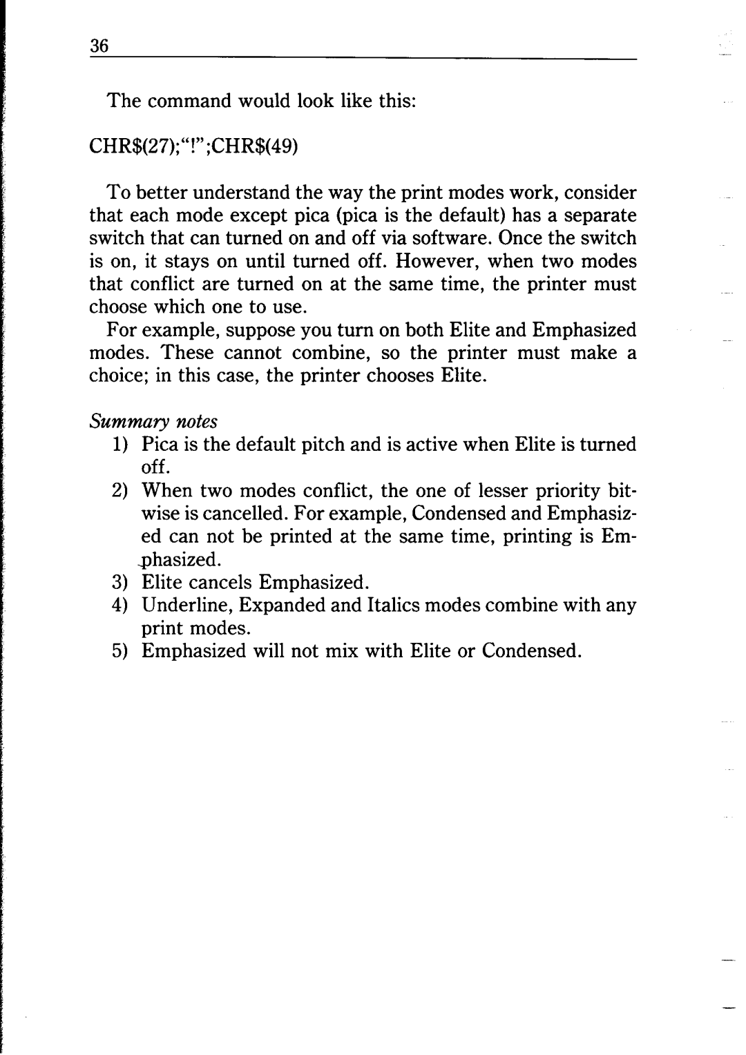 Star Micronics NP-IO manual Summary notes 