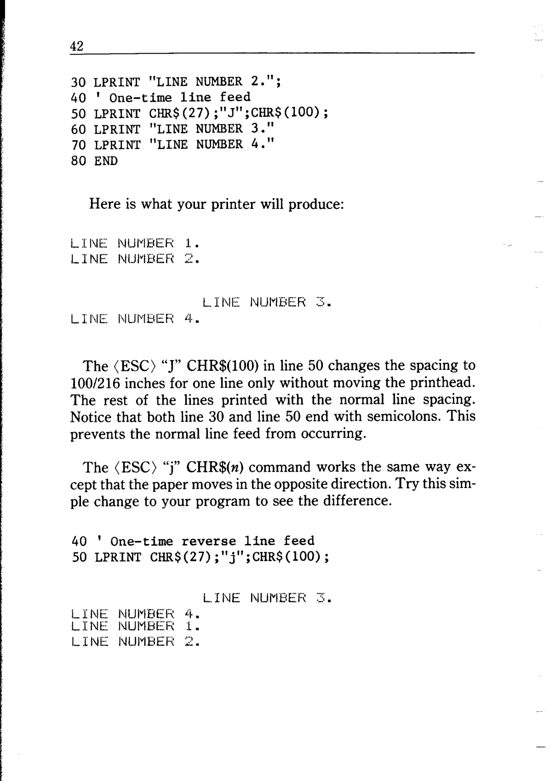 Star Micronics NP-IO manual Lprint Line Number 