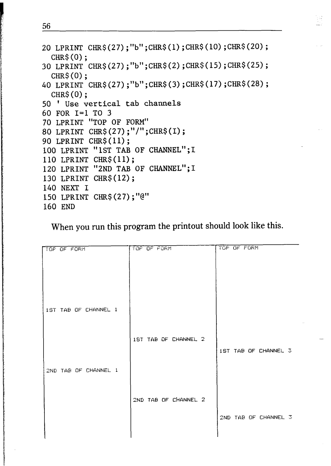 Star Micronics NP-IO manual When you run this program the printout should look like this 