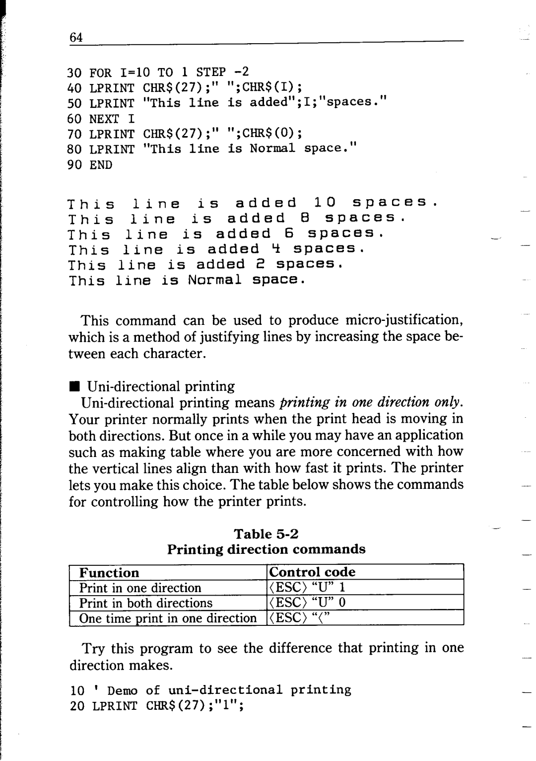 Star Micronics NP-IO manual Added Spaces This 