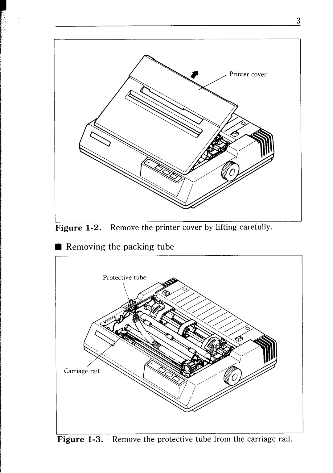 Star Micronics NP-IO manual Remove the protective tube from the carriage rail 