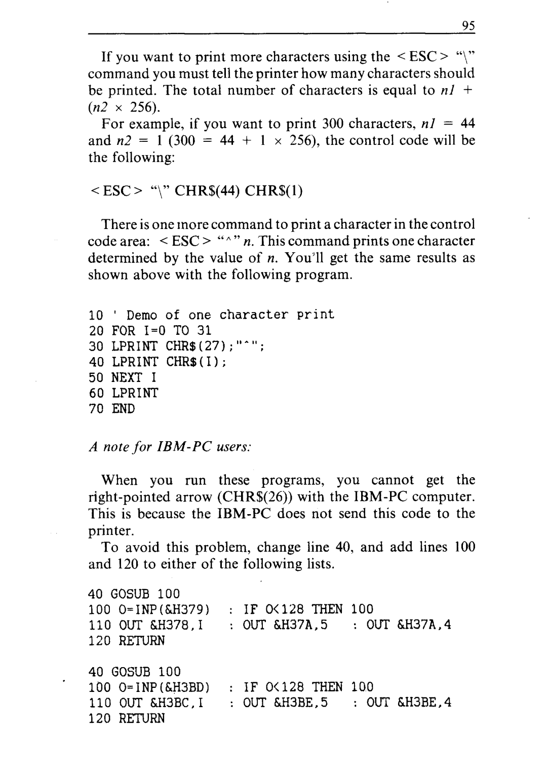 Star Micronics NR-15, NR-10 user manual Lprint CHR$I Next 