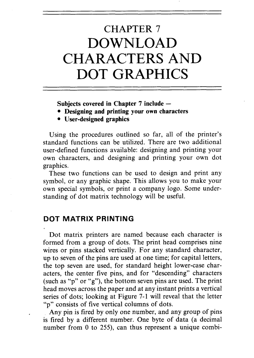 Star Micronics NR-15, NR-10 user manual Download Characters and DOT Graphics, DOT Matrix Printing 