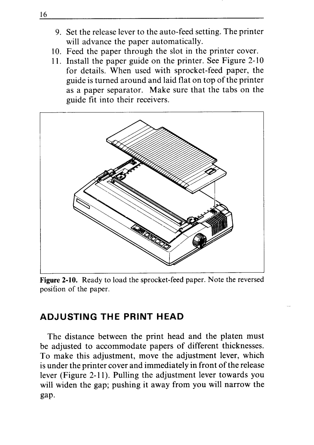 Star Micronics NR-10, NR-15 user manual Adjusting the Print Head 