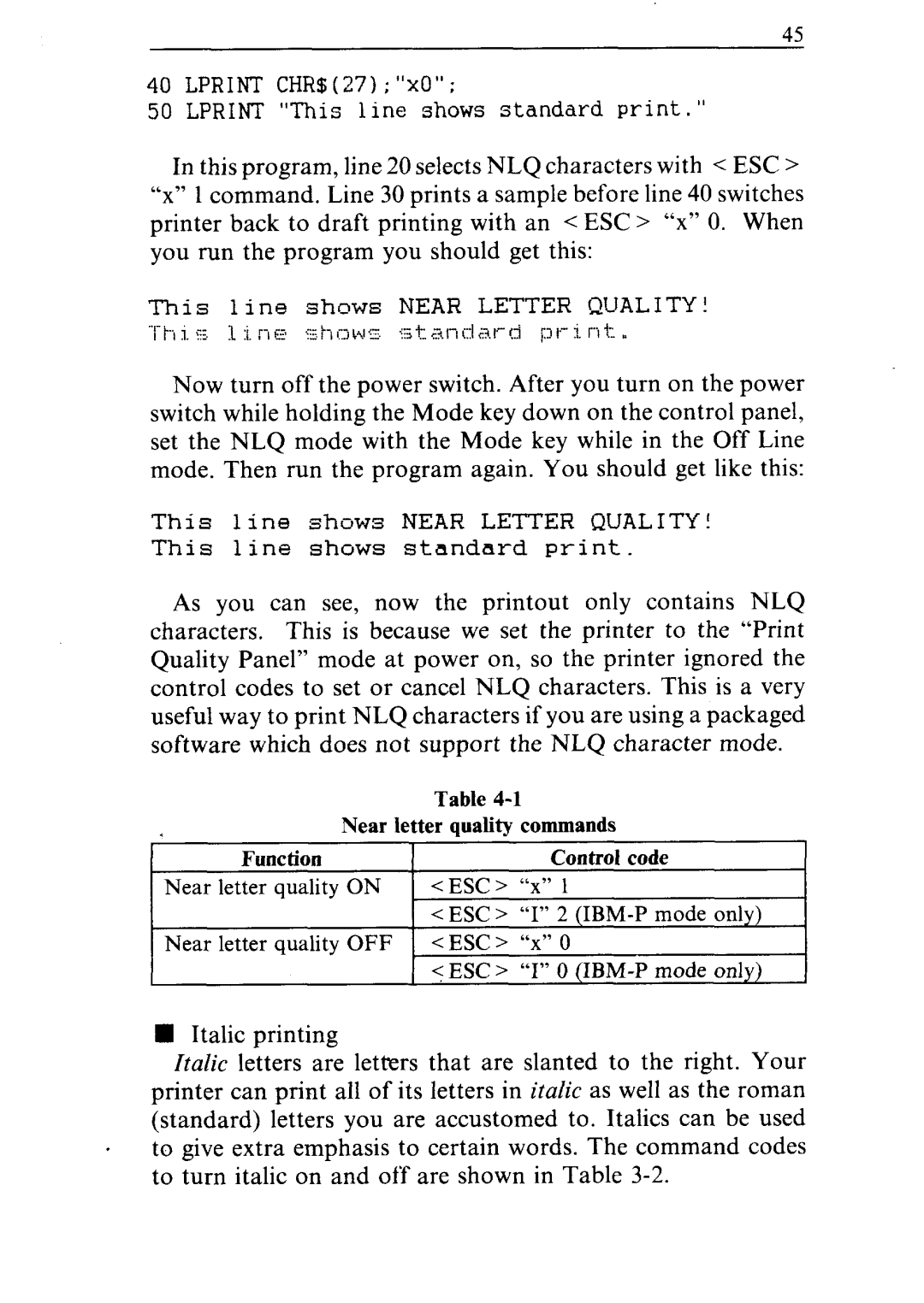 Star Micronics NR-15, NR-10 user manual Lprint CHR$27 Lprint This line shows standard print 