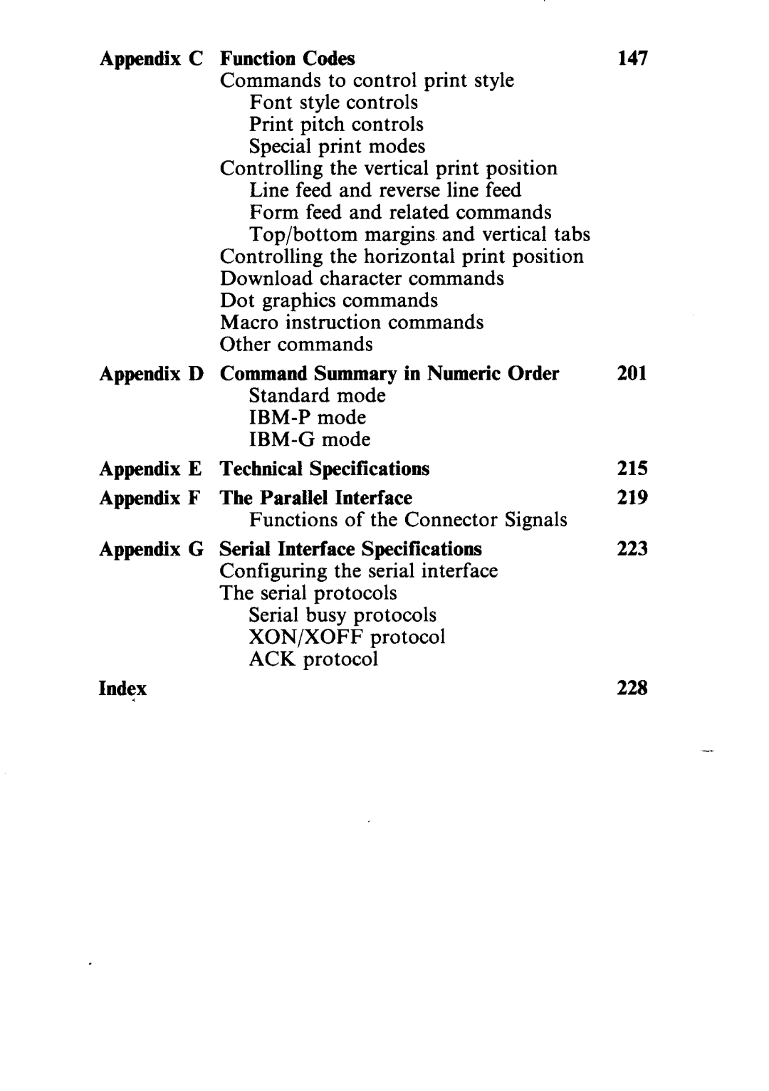 Star Micronics NR-10, NR-15 user manual Appendix D Command Summary in Numeric Order 