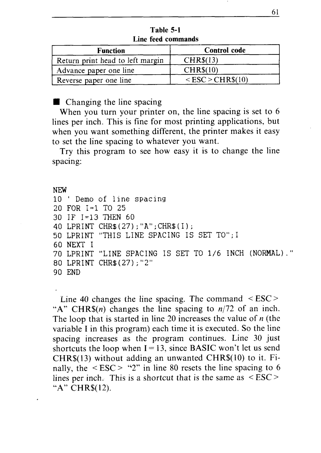 Star Micronics NR-15, NR-10 user manual Lprint this Line Spacing is SET to Next 