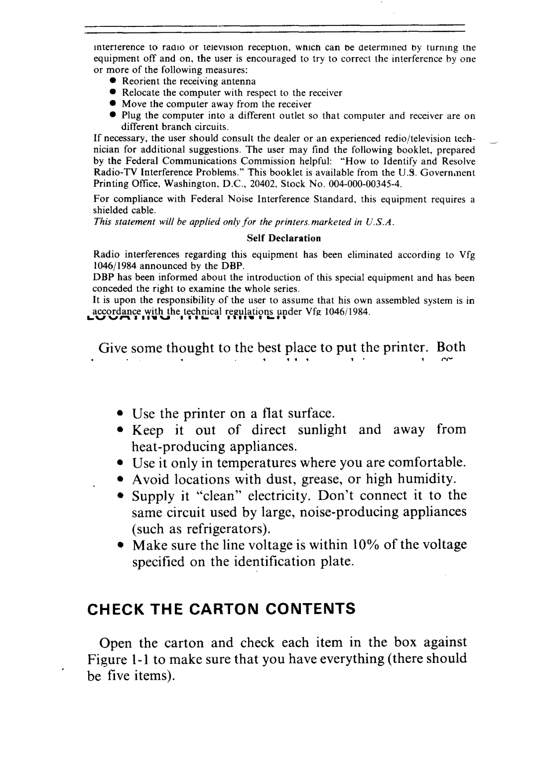 Star Micronics NR-15, NR-10 user manual Locating the Printer, Check the Carton Contents 