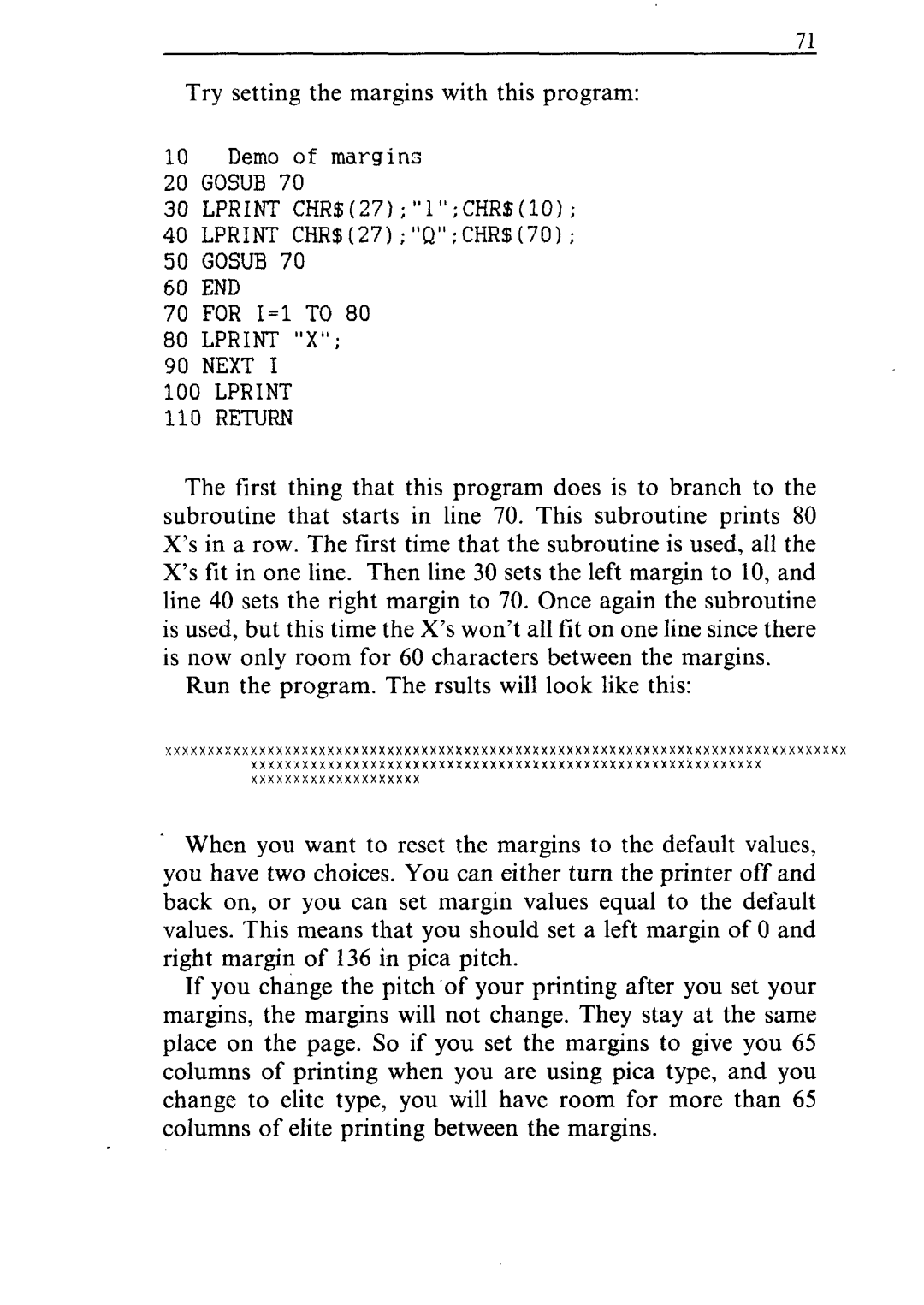 Star Micronics NR-15, NR-10 user manual Try setting the margins with this program 