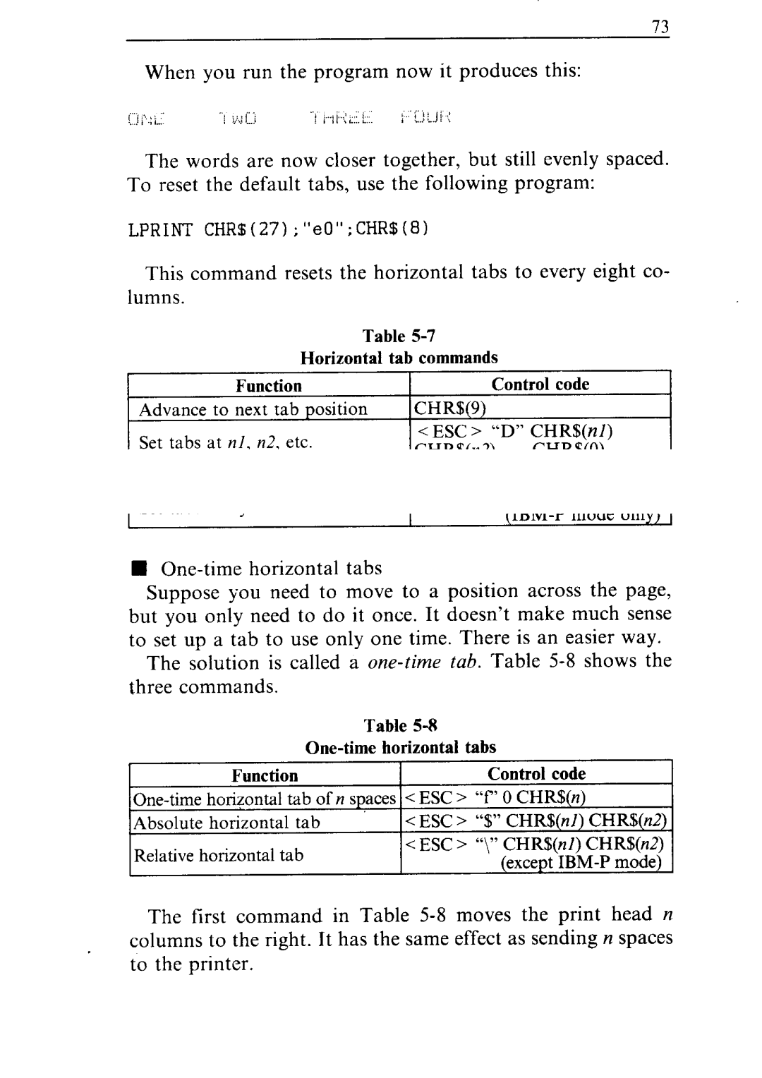 Star Micronics NR-15, NR-10 user manual Lprint CHR$27eOCHR$O 