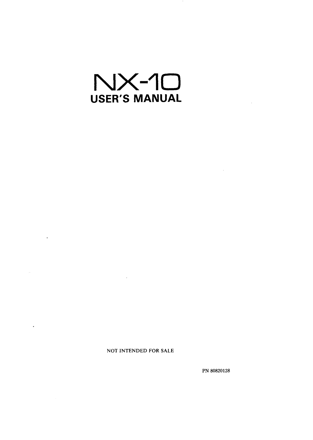 Star Micronics NX-10 user manual 