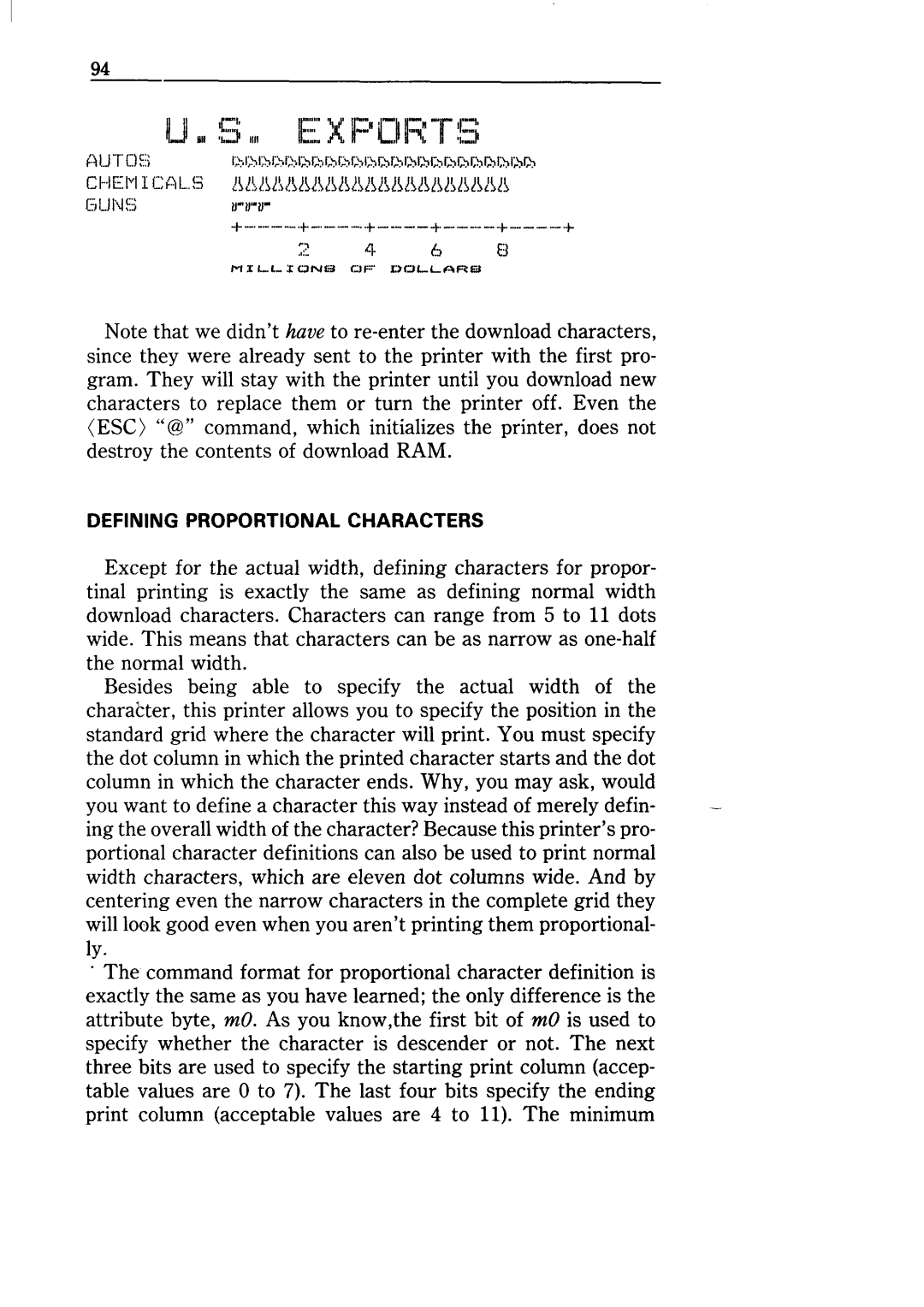 Star Micronics NX-10 user manual Defining Proportional Characters 