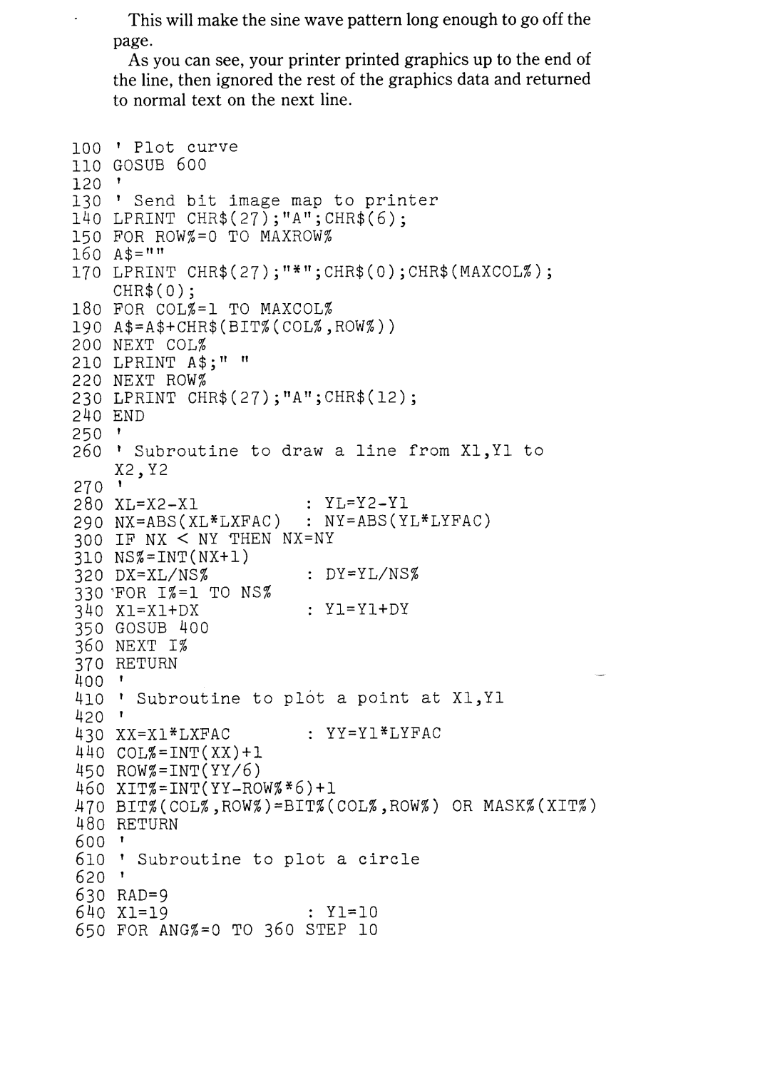 Star Micronics NX-10 user manual For ANG%=O 