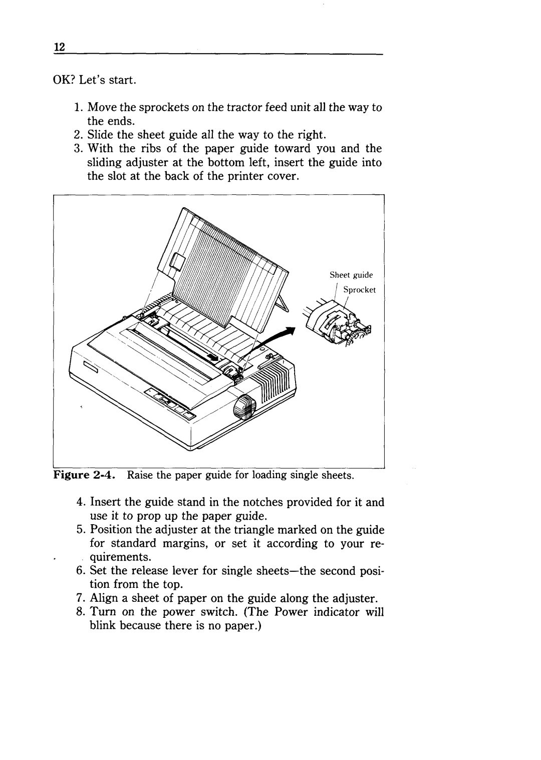 Star Micronics NX-10 user manual ‘igure2-4. Raise the paper guide for loading single sheets 