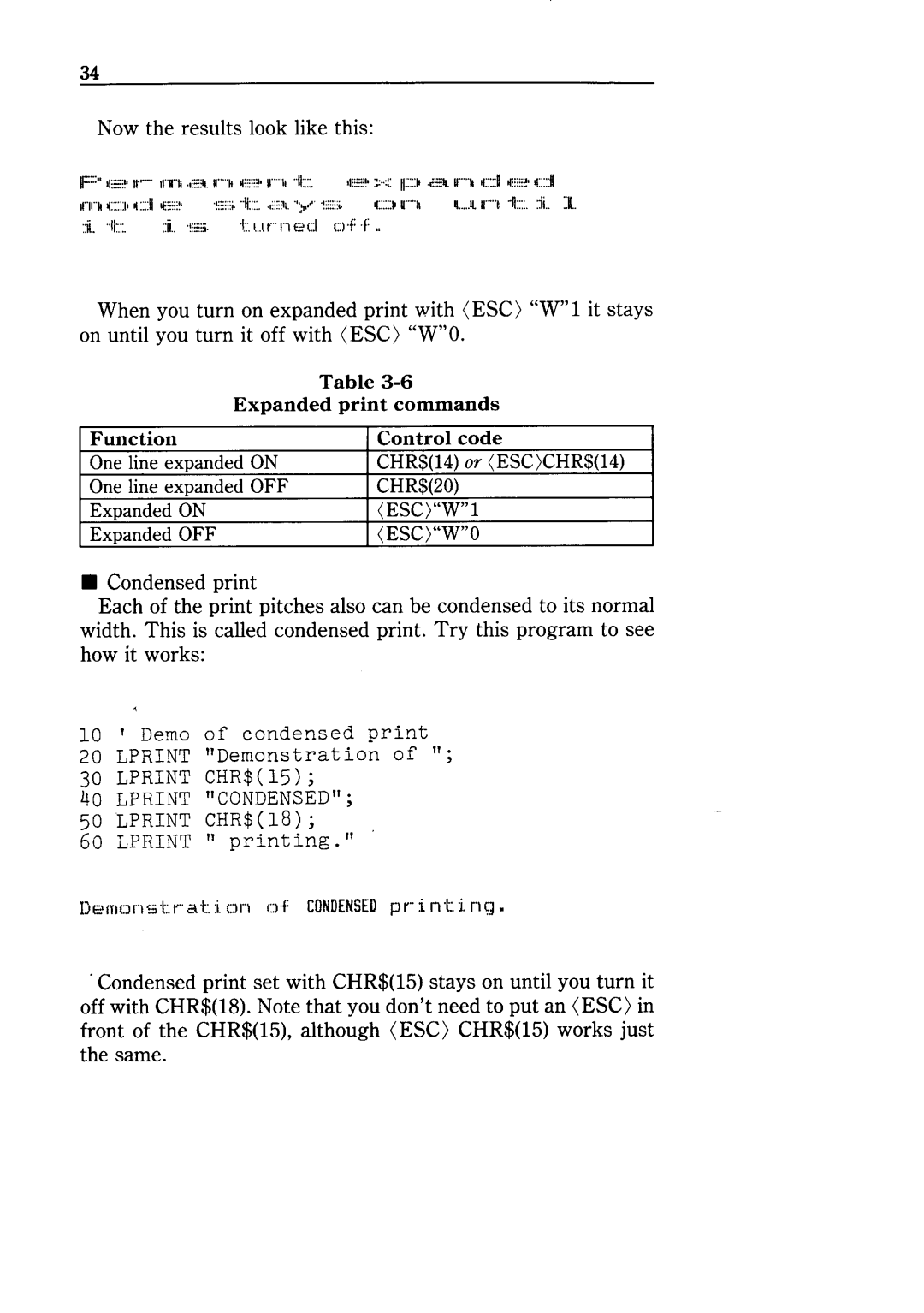 Star Micronics NX-10 user manual Lprint Condensed 