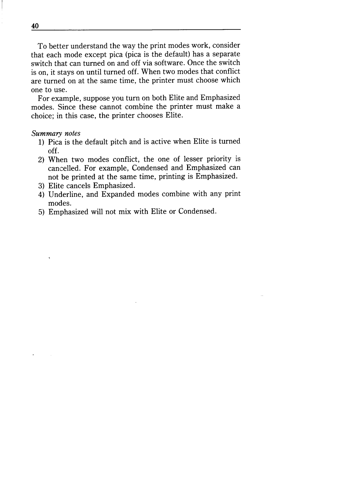 Star Micronics NX-10 user manual Summary notes 