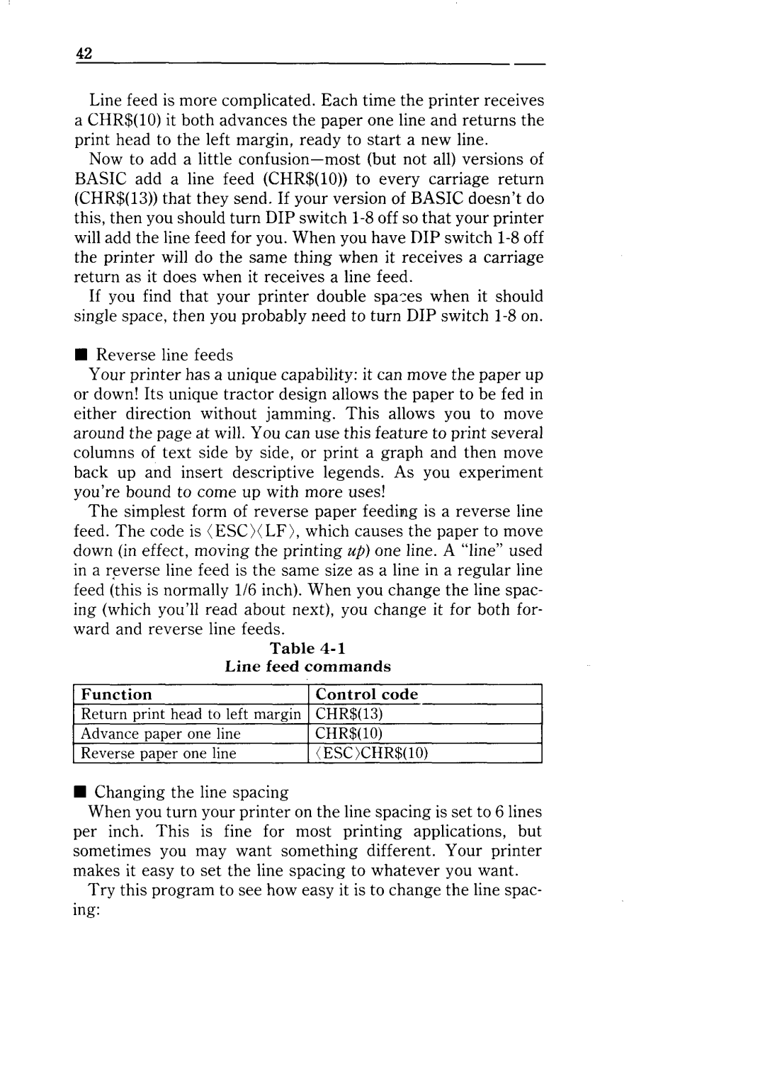 Star Micronics NX-10 user manual Return print head to left margin CHR$13 